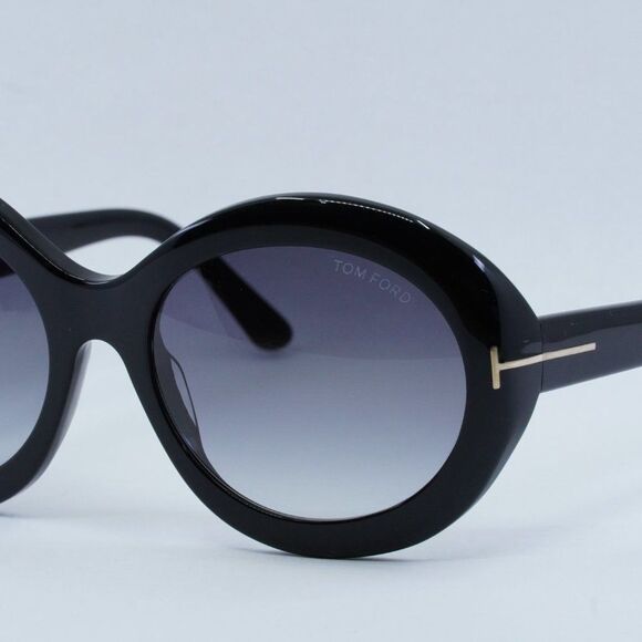 💯 NEW TOM FORD LIYA 02 FT0918 01B BLACK/GREY SUNGLASSES - Picture 6 of 11